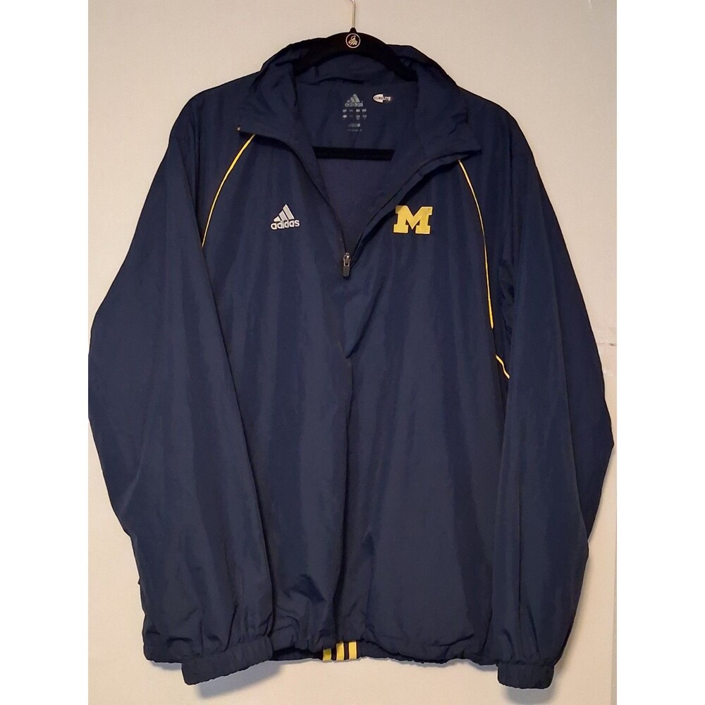 Michigan wolverines adidas climalite 1/4 zip windbreaker